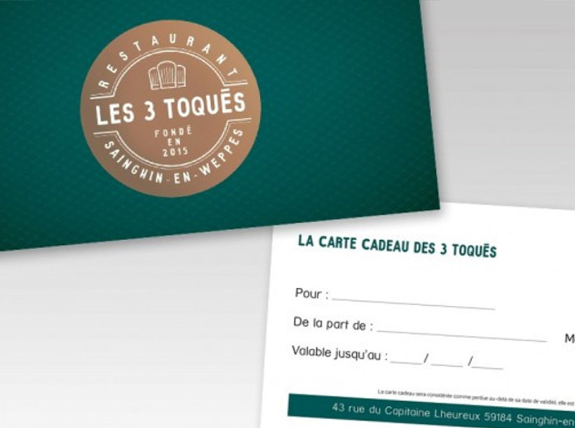 carte cadeau Les 3 Toqués